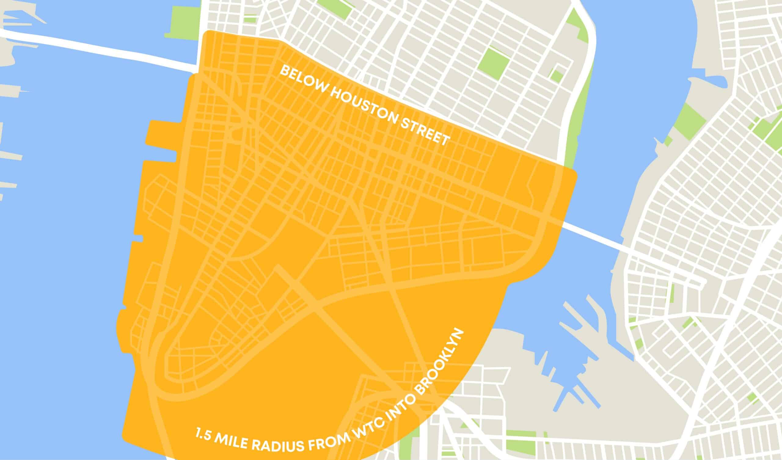 9-11 Exposure Zone Extent of Exposure South of Houston Street